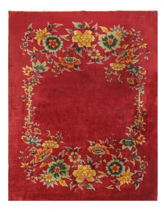 Antique Chinese Art Deco 9' x 11'.6'': Antique Chinese Art Deco 9' x 11'.6'' - circa 1920, Art Deco, Hand-Knotted, Lamb's Wool, 300 -D11074- 862.This item is part of our fine auction collection which includes many fine home accessories inc