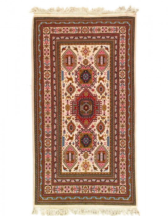 Fine Hand Knotted Persian vintage Ardabill Rug 3'4"X 6'9": Fine Hand Knotted Persian vintage Ardabill Rug 3'4"X 6'9" - CIRCA 1970, Ardabill, Hand-Knotted, Wool & Silk, 300 -D03356- 862.This item is part of our fine auction collection which includes many fine