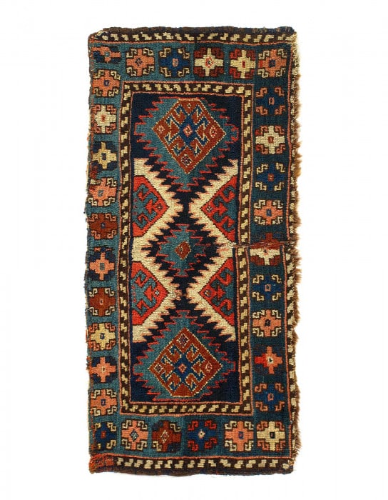 Russian Antique hand knotted Kazak 1'5'' X 3': Russian Antique hand knotted Kazak 1'5'' X 3' - 1900, Antique, Hand-Knotted, Lamb's Wool, 300 -D03413- 862.This item is part of our fine auction collection which includes many fine home accessories in