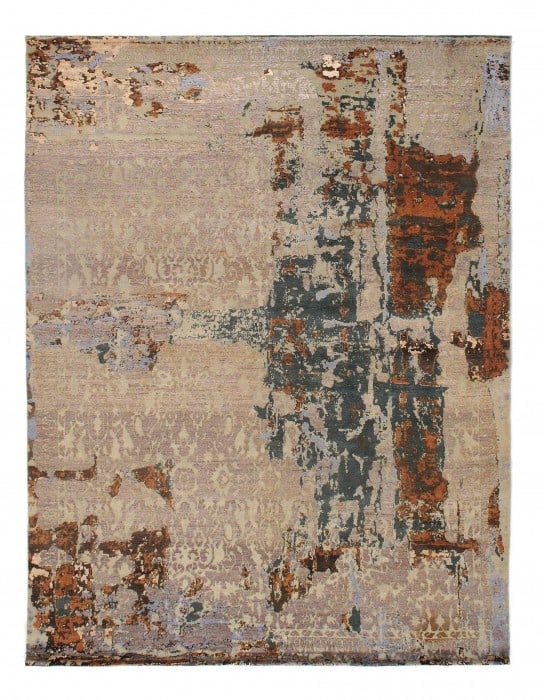 Tan Modern Wool & Bamboo Silk 8' x 10': Tan Modern Wool & Bamboo Silk 8' x 10' - New, All Over, Hand-Knotted, Wool & Bamboo Silk, 300 -D08879- 862.This item is part of our fine auction collection which includes many fine home accessories in