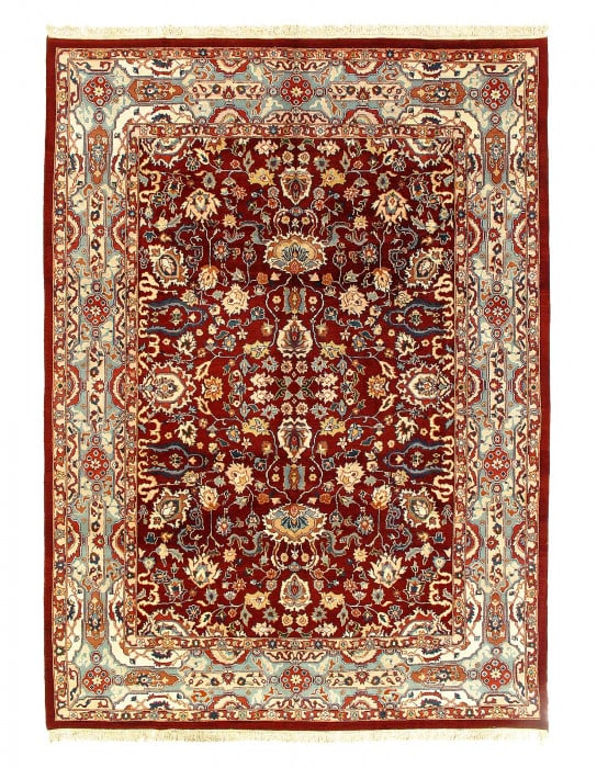 Rust Fine Hand Knotted Agra Rug 9'X 12'3": Rust Fine Hand Knotted Agra Rug 9'X 12'3" - NEW, Agra, Hand-Knotted, Lamb's Wool, 300 -W55025- 862.This item is part of our fine auction collection which includes many fine home accessories including