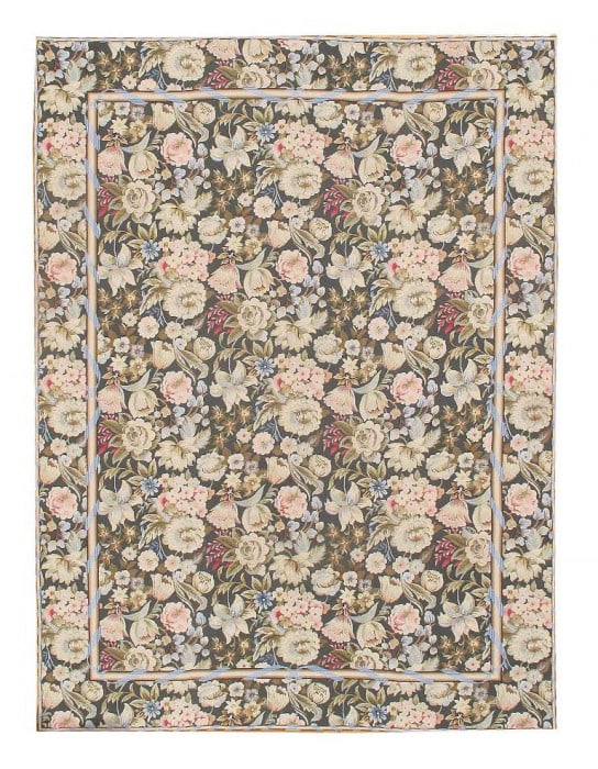 Fine Hand Knotted Aubusson Rug 8'9'' X 11'11'': Fine Hand Knotted Aubusson Rug 8'9'' X 11'11'' - New, Abussan, Hand-Knotted, Flat Weave, 300 -53369- 862.This item is part of our fine auction collection which includes many fine home accessories incl