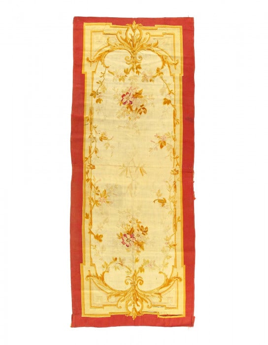 Fine Hand Knotted Antique Tapestery 3'5"X 9': Fine Hand Knotted Antique Tapestery 3'5"X 9' - CIRA 1880, Abussan, Hand-Woven, Lamb's Wool, 300 -D14900- 862.This item is part of our fine auction collection which includes many fine home accessories