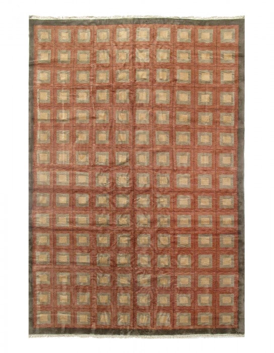 Fine Hand Knotted Modern Genuine Nepal Rug 10'11'' X 17'11'': Fine Hand Knotted Modern Genuine Nepal Rug 10'11'' X 17'11'' - New, Abstract, Hand-Knotted, Lamb's Wool, 300 -22755- 862.This item is part of our fine auction collection which includes many fine home