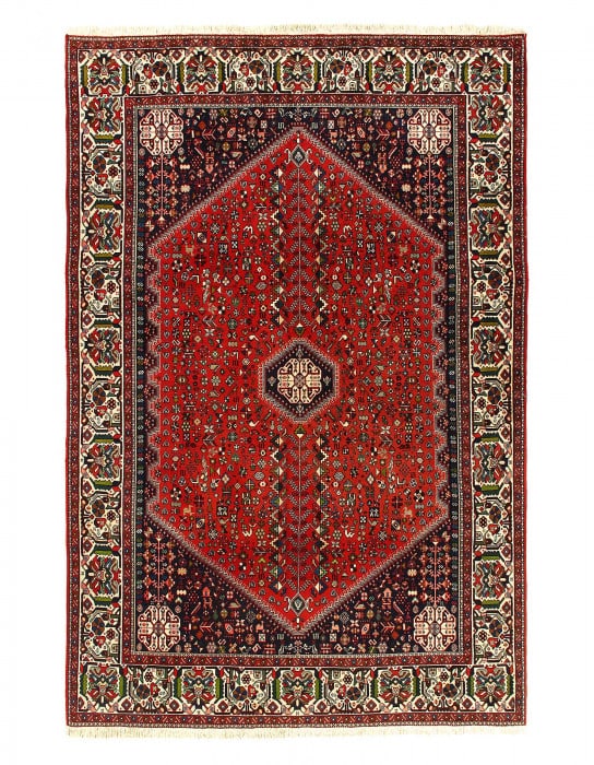 Fine Hand knotted Persian Abadeh rug 6'7X 10'1": Fine Hand knotted Persian Abadeh rug 6'7X 10'1" - CIRCA 1990, Abadeh, Hand-Knotted, Lamb's Wool, 300 -D14597- 862.This item is part of our fine auction collection which includes many fine home accesso
