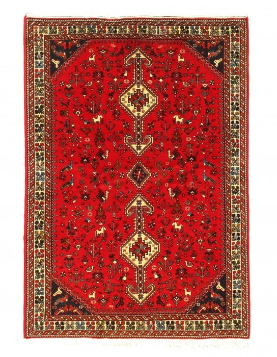 Genuine Persian Abadeh Rug - 4'7"x 6'9": Genuine Persian Abadeh Rug - 4'7"x 6'9" - New, Abadeh, Hand-Knotted, Lamb's Wool, 300 -D08660- 862.This item is part of our fine auction collection which includes many fine home accessories including