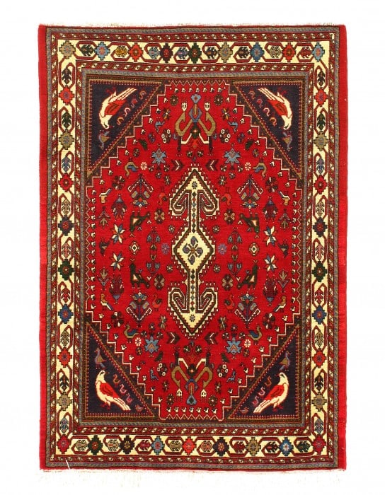 Red Fine Hand Knotted Persian Abadeh Rug 3' X 5': Red Fine Hand Knotted Persian Abadeh Rug 3' X 5' - New, Abadeh, Hand-Knotted, Wool, 300 -D08658- 862.This item is part of our fine auction collection which includes many fine home accessories includin