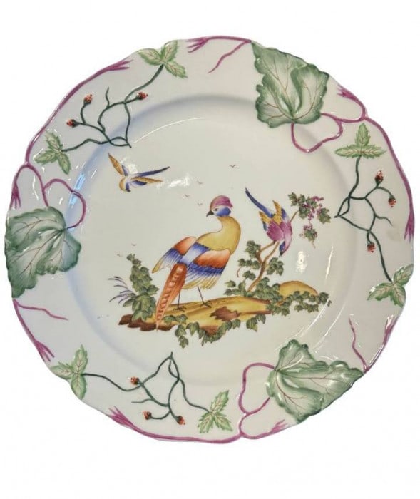 Decorative Port Royal Bird Peacock Cherry Blossom Leaf Plate Tropical Plates 10": Decorative Port Royal Bird Peacock Cherry Blossom Leaf Plate Tropical Plates 10" - N/A, English, N/A, Ceramic, 300 -PL 39- 862.This item is part of our fine auction collection which includes many fine