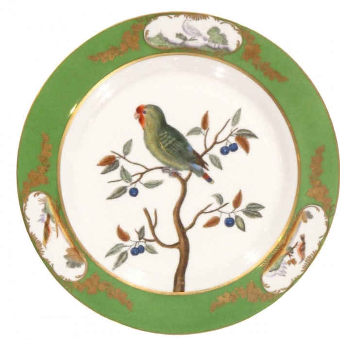 Green Gold Trim Bird & Botanical Decorative Plate 10.5": Green Gold Trim Bird & Botanical Decorative Plate 10.5" - N/A, English, N/A, Ceramic, 300 -PL 44- 862.This item is part of our fine auction collection which includes many fine home accessories includi