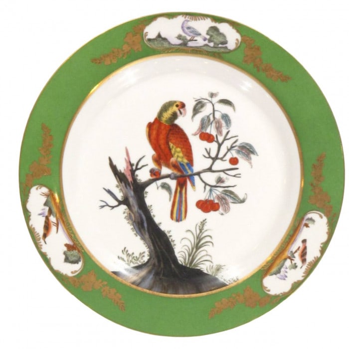Green Gold Trim Bird & Botanical Decorative Plate 10.5": Green Gold Trim Bird & Botanical Decorative Plate 10.5" - N/A, English, N/A, Ceramic, 300 -PL 48- 862.This item is part of our fine auction collection which includes many fine home accessories includi