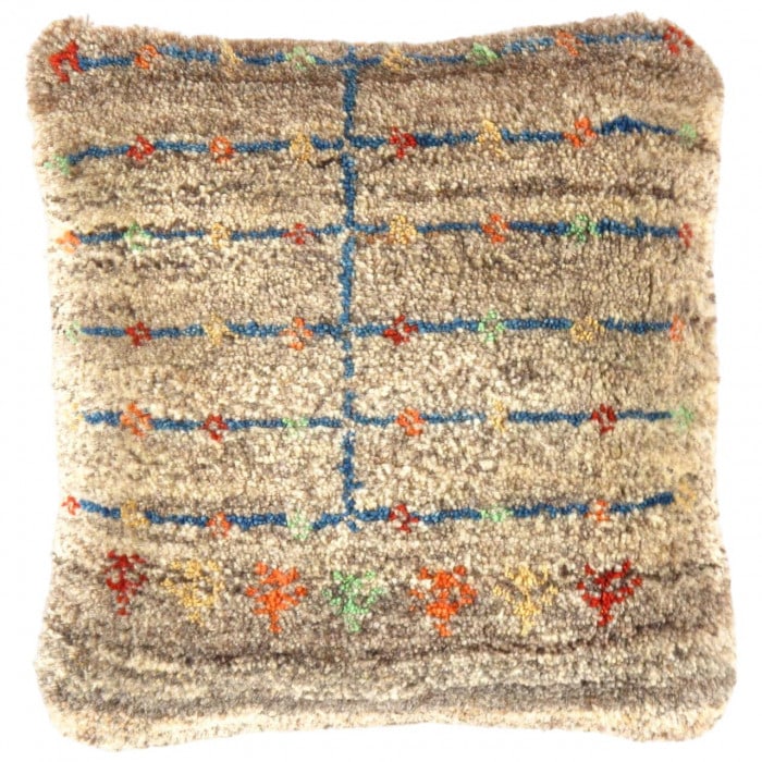 Fine Hand knotted Gabbeh pillow 14"X 14": Fine Hand knotted Gabbeh pillow 14"X 14" - N/A, Gabbeh, Hand-Woven, Lamb's Wool, 300 -PG 354- 862.This item is part of our fine auction collection which includes many fine home accessories including a