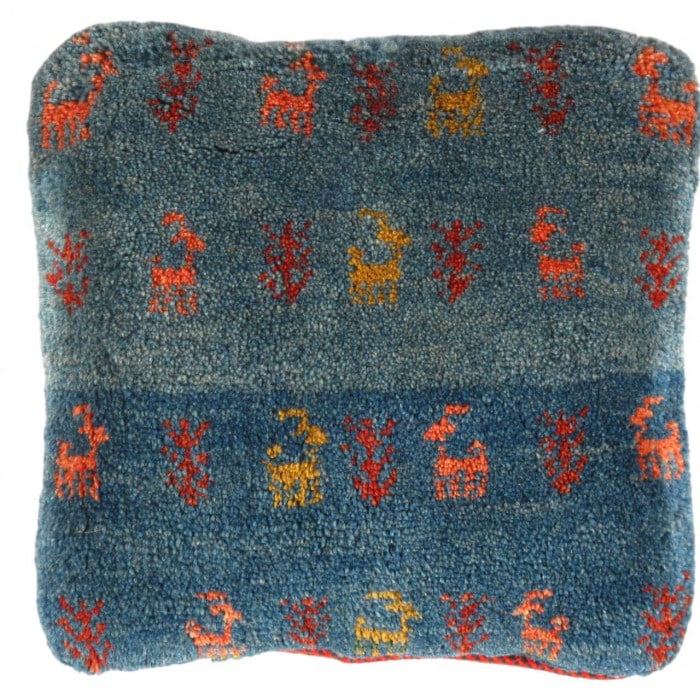 Fine Hand knotted Gabbeh pillow 16"X 16": Fine Hand knotted Gabbeh pillow 16"X 16" - N/A, Gabbeh, Hand-Woven, Lamb's Wool, 300 -PG 324- 862.This item is part of our fine auction collection which includes many fine home accessories including a