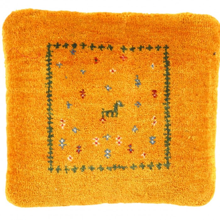 Fine Hand knotted Gabbeh pillow 16"X 16": Fine Hand knotted Gabbeh pillow 16"X 16" - NEW, Gabbeh, Hand-Knotted, Lamb's Wool, 300 -PG 313- 862.This item is part of our fine auction collection which includes many fine home accessories including