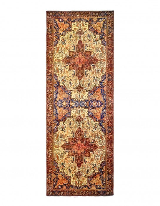 Vintage Heriz design Velvet table cloth 1'7'' X 4'6'': Vintage Heriz design Velvet table cloth 1'7'' X 4'6'' - , Heriz, N/A, Velvet Silk, 300 -D11704- 862.This item is part of our fine auction collection which includes many fine home accessories including