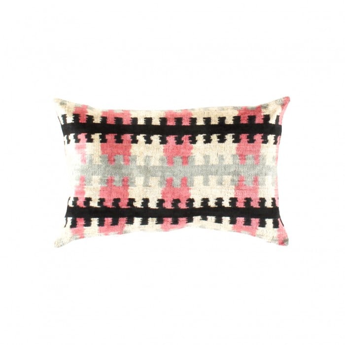 TI 166 Turkish Multi color Silk Ikat pillow 24”W X 16”D X 3”H: TI 166 Turkish Multi color Silk Ikat pillow - New, Ikat, Handmade, Velvet Silk, 300 -TI 166- 862.This item is part of our fine auction collection which includes many fine home accessories including an