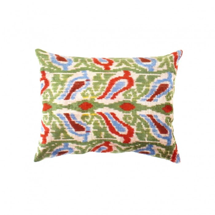 TI 141 Turkish Multi color Silk Ikat pillow 20”W X 16”D X 3”H: TI 141 Turkish Multi color Silk Ikat pillow - New, Ikat, Hand-Knotted, Velvet Silk, 300 -TI 141- 862.This item is part of our fine auction collection which includes many fine home accessories includin