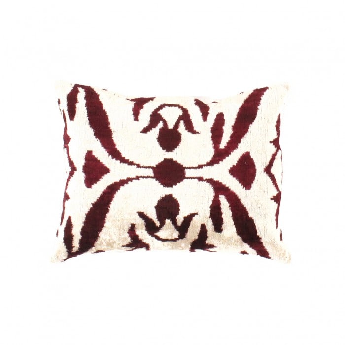 TI 140 Turkish Brown color Silk Ikat pillow 24”W X 16”D X 3”H: TI 140 Turkish Brown color Silk Ikat pillow - n, Ikat, Hand-Knotted, Velvet Silk, 300 -TI 140- 862.This item is part of our fine auction collection which includes many fine home accessories including