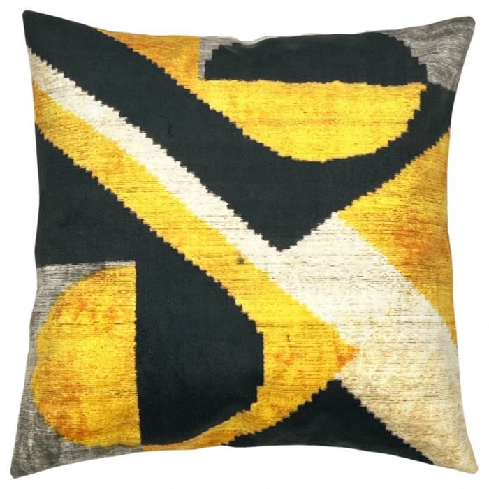 Pasargad Turkish Style Ikat Pillow 16'' X 16''X 4'': Pasargad Turkish Style Ikat Pillow - New, Ikat, Hand-made, Velvet Silk, 300 -P-SS 32- 862.This item is part of our fine auction collection which includes many fine home accessories including antique r