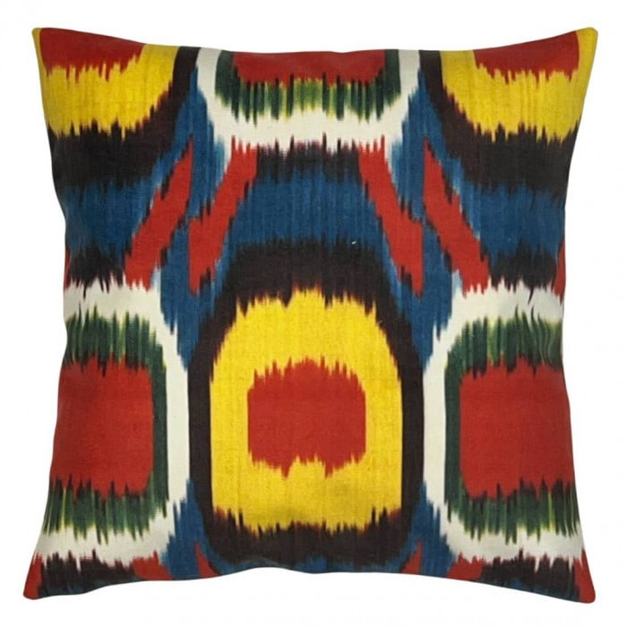 Pasargad Turkish Style Ikat Pillow 16'' X 16''X 4'': Pasargad Turkish Style Ikat Pillow - New, Ikat, Hand-made, Velvet Silk, 300 -P-SS 27- 862.This item is part of our fine auction collection which includes many fine home accessories including antique r