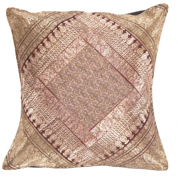 Vintage Sari silk Square Pillow Case 16 ": Vintage Sari silk Square Pillow Case 16 " - N/A, Traditional, Hand-Woven, sari Silk, 300 -Pss 149- 862.This item is part of our fine auction collection which includes many fine home accessories includ