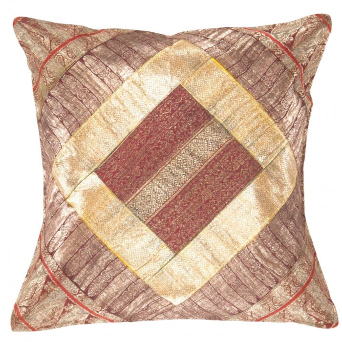 Vintage Sari silk Square Pillow Case 16 ": Vintage Sari silk Square Pillow Case 16 " - N/A, Traditional, Hand-Woven, sari Silk, 300 -Pss 152- 862.This item is part of our fine auction collection which includes many fine home accessories includ