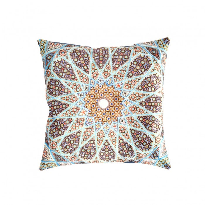 Geometrical Tile Pattern Decorative Pillow 16' X 16': Geometrical Tile Pattern Decorative Pillow 16' X 16' - New, Traditional, N/A, Velvet Silk, 300 -IR 20- 862.This item is part of our fine auction collection which includes many fine home accessories in