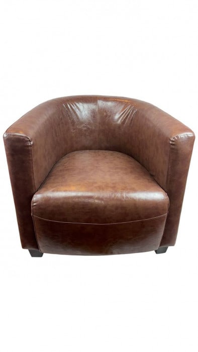 Pasargad Lounge Club Chair: Pasargad Lounge Club Chair - New, Casual, N/A, PU-Leather, 300 -PF0012- 862.This item is part of our fine auction collection which includes many fine home accessories including antique rugs, vintage r
