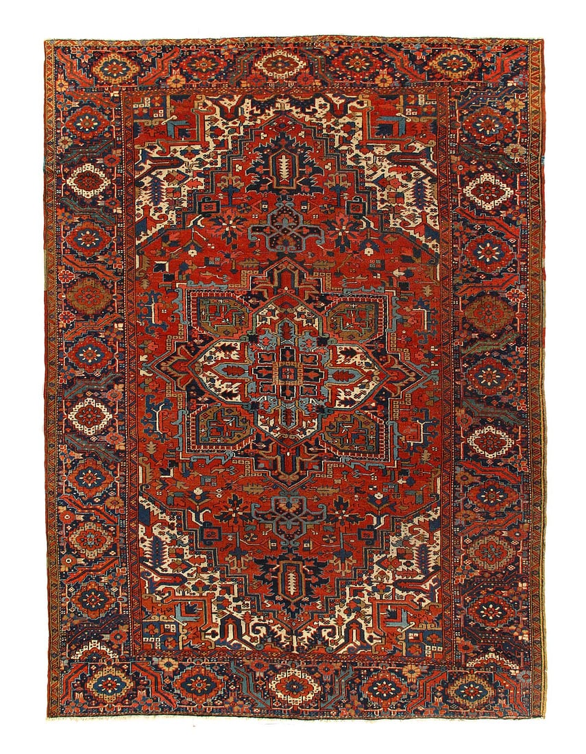Persian Antique Heriz Rug 8'1'' X 11'1'' (1 of 3)