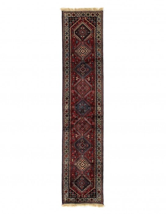 Rust Fine Persian Yalameh Runner 2'7" X 12'11": Rust Fine Persian Yalameh Runner 2'7" X 12'11" - New, Yalameh, Hand-Knotted, Lamb's Wool, 300 -D09544- 862.This item is part of our fine auction collection which includes many fine home accessories in