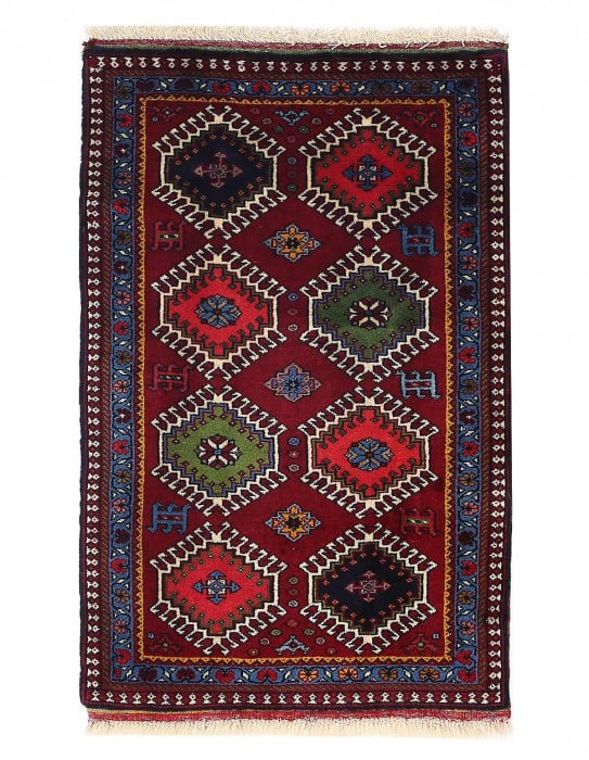 Fine Hand knotted Persian Yalameh rug 2' X 3'2'' (1 of 4)
