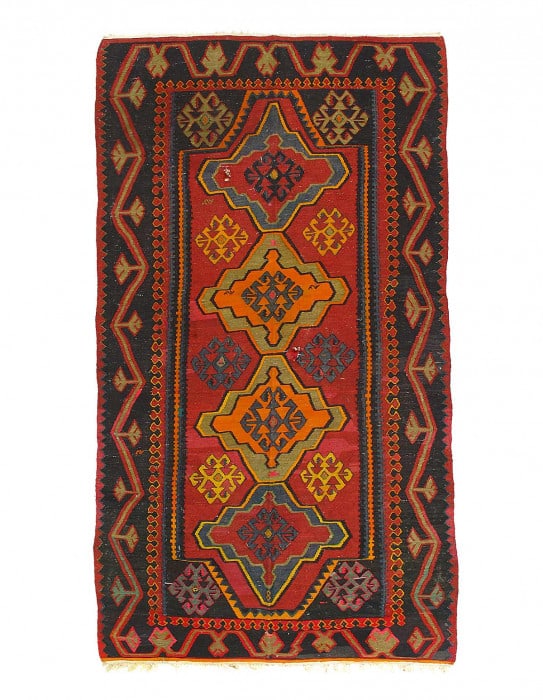 Rust Russian Antique Kilim 5'4"X 9'2" (1 of 3)