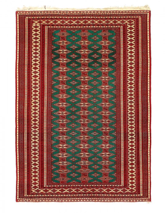 Fine Hand Knotted Vintage Turkaman Rug 4'6"X 6'5" (1 of 3)