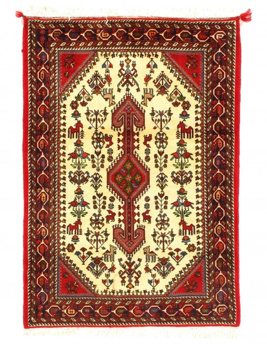 Ivory Genuine Persian Abadeh Rug 3'X5' (1 of 4)