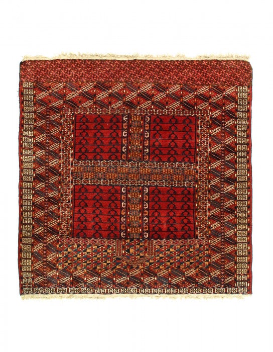Antique Russian Tekkeh Rug 4'2"X4'2" (1 of 3)