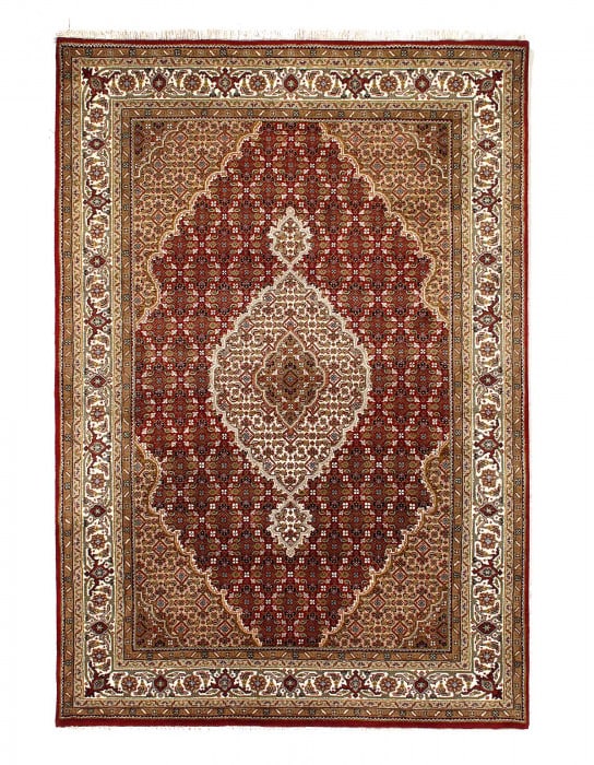 Tabriz Mahi Design Silk & Wool Rug 4'8" X 6'9" (1 of 3)