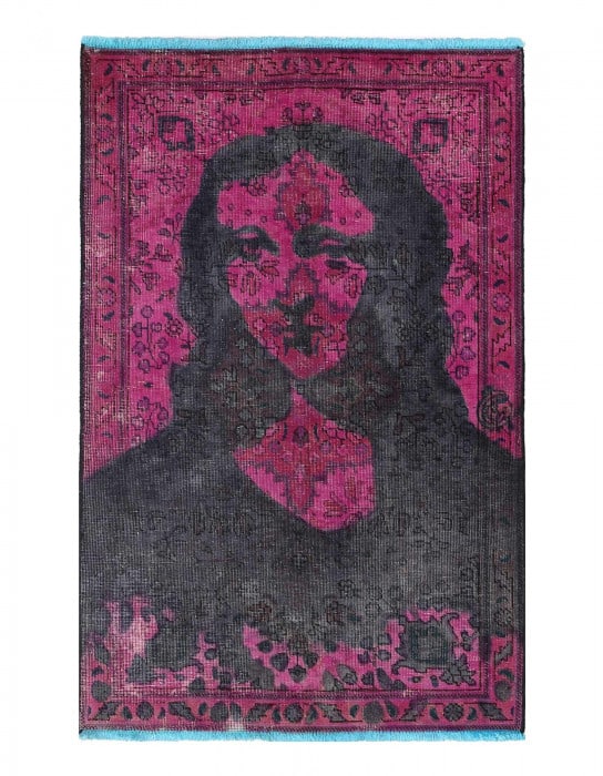 Overdye Mona Lisa authentic handmade Rug 3' X 4'9'': Overdye Mona Lisa authentic handmade Rug 3' X 4'9'' - 1970, Tabriz, Hand-Knotted, Lamb's Wool, 300 -D13408- 862.This item is part of our fine auction collection which includes many fine home accessori