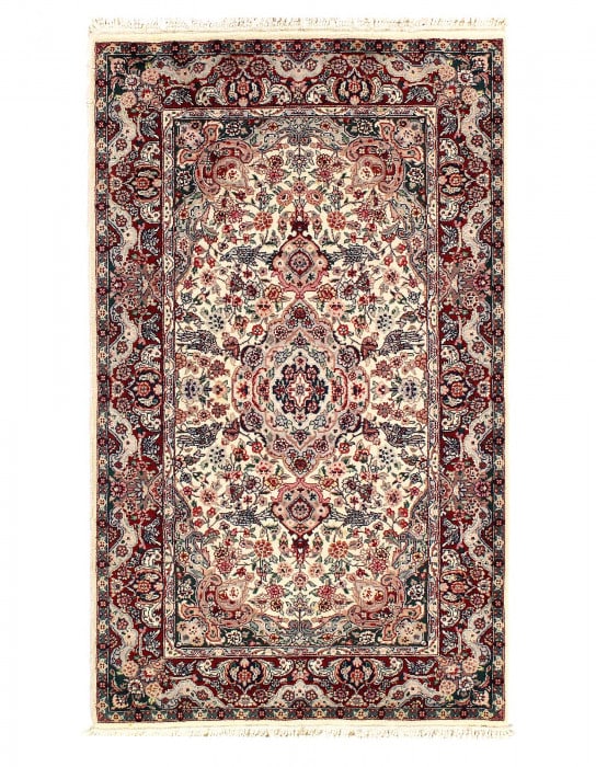 Ivory Genuine Tabriz Design Silk & Wool Pile Rug 3'X 5.01 (1 of 3)