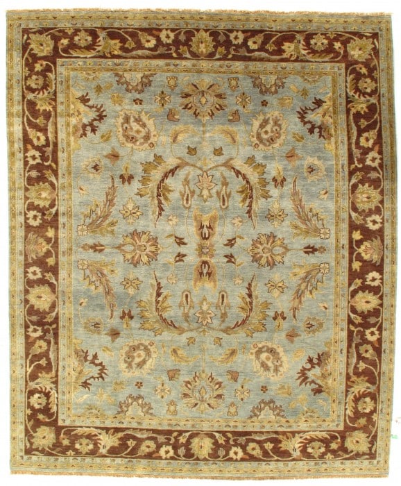 Light Blue Tabriz 8' X 10': Light Blue Tabriz 8' X 10' - New, Tabriz, Hand-Knotted, Lamb's Wool, 300 -D03801- 862.This item is part of our fine auction collection which includes many fine home accessories including antique rugs,