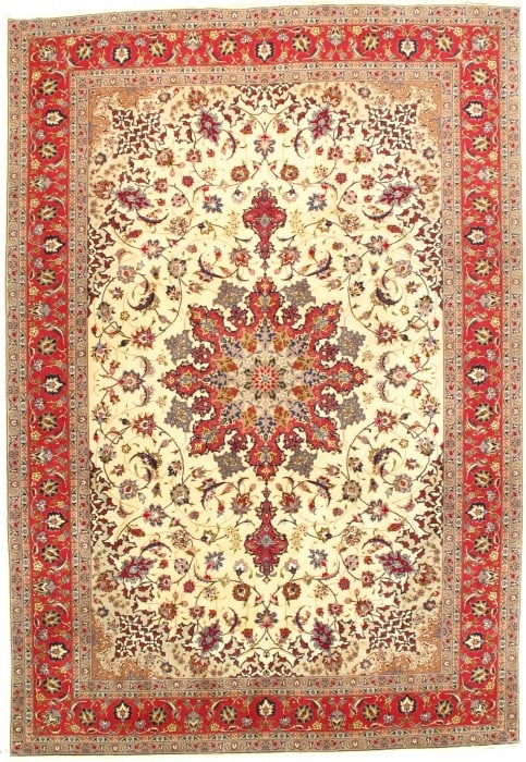 Ivory Persian Tabriz silk & wool 7'x10' (1 of 1)