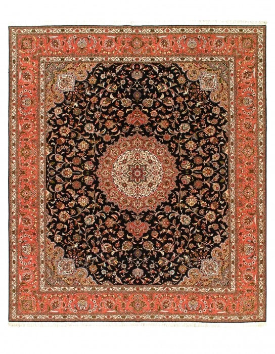 Black Persian Tabriz Silk & wool 8'.3'' x 9'.9'' (1 of 9)