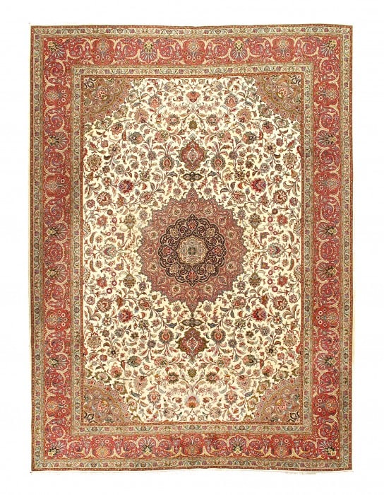Ivory Persian Tabriz 8'2'' X 11'4'' (1 of 3)