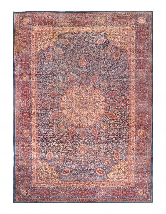 Navy Antique Ardabil Design Tabriz 12' X 17'5" (1 of 3)