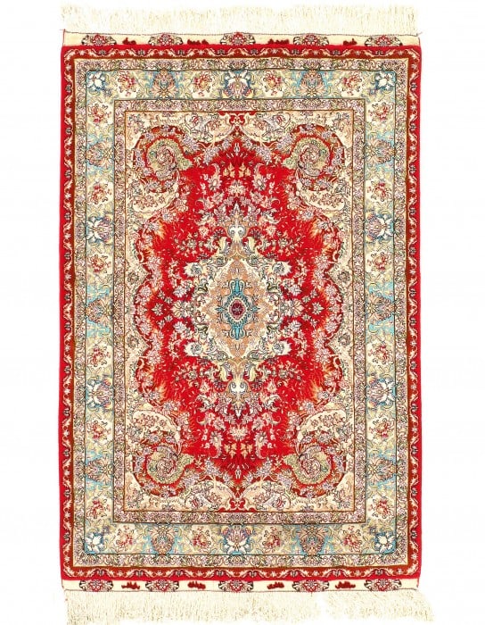 Fine hand Knotted Persain silk & wool Tabriz 3'5'' X 5'3'' (1 of 4)
