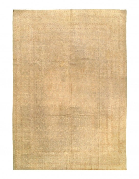 Ivory Fine Hand Knotted Antique Tabriz Rug 9'7'' X 13'11'' (1 of 9)