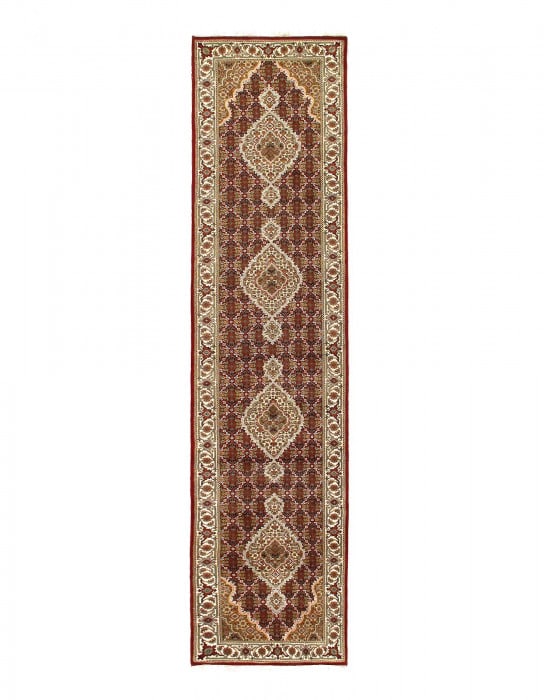 Fine Hand Knotted Silk & wool Tabriz runner 2'7'' X 11'9'' (1 of 3)