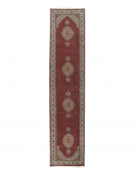 Fine Persian silk & wool Tabriz runner 2'8'' X 12'11'' (1 of 4)