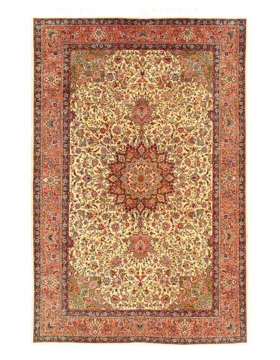 Fine Hand Knotted Vintage Persian Tabriz S/W rug 6'6'' X 9'11'' (1 of 9)