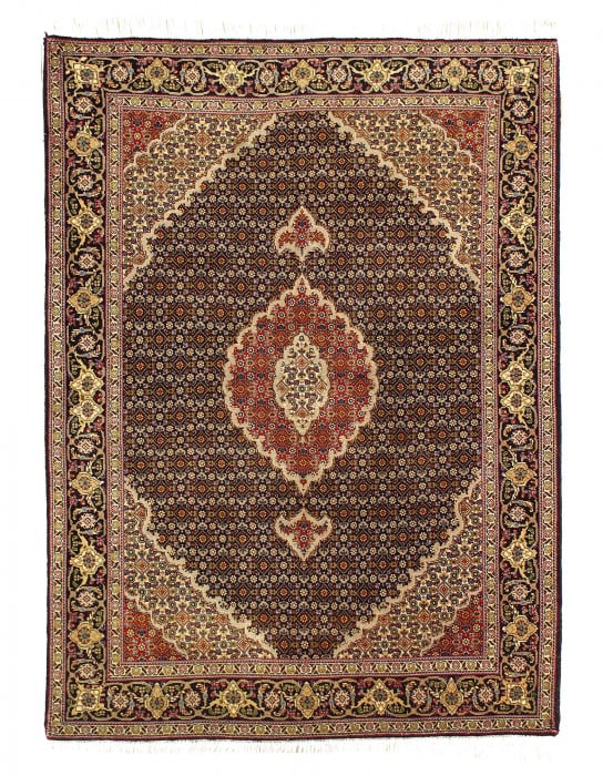 Fine Hand Knotted Silk & wool Persian Tabriz rug 3'6'' X 4'6'' (1 of 3)