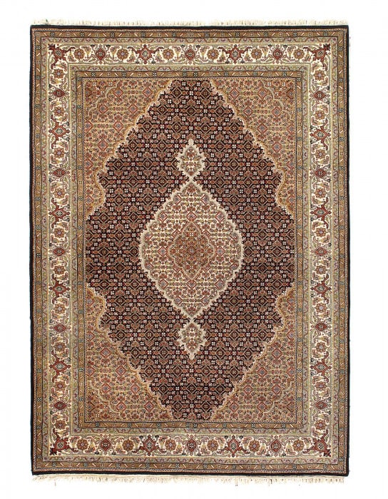 Tabriz Mahi Design Silk & Wool Rug 4'8" X 6'6" (1 of 3)