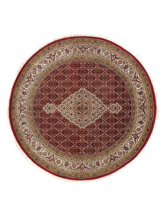 Fine Hand Knotted Silk & wool Tabriz round Rug 4'9'' X 4'9'' (1 of 3)